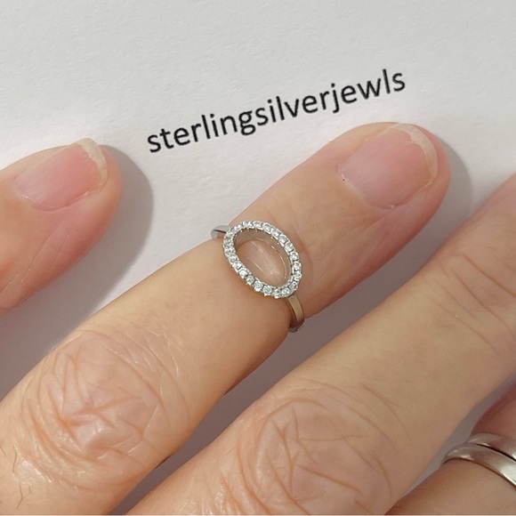 Sterling Silver Open Circle CZ Toe Ring, Halo Rings, CZ Stone Jewelry - Picture 7 of 11